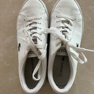 VGUC girls white Lacoste sneakers size 3